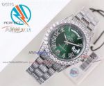 Perfect Replica Best Replica Rolex Day Date Ii 41mm Green Diamonds Watches 904L Steel